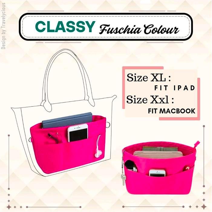 Korean Classy Dual in Bag Organizer / Bag in Bag / Daleman Tas Korea - Pink, Classy Large