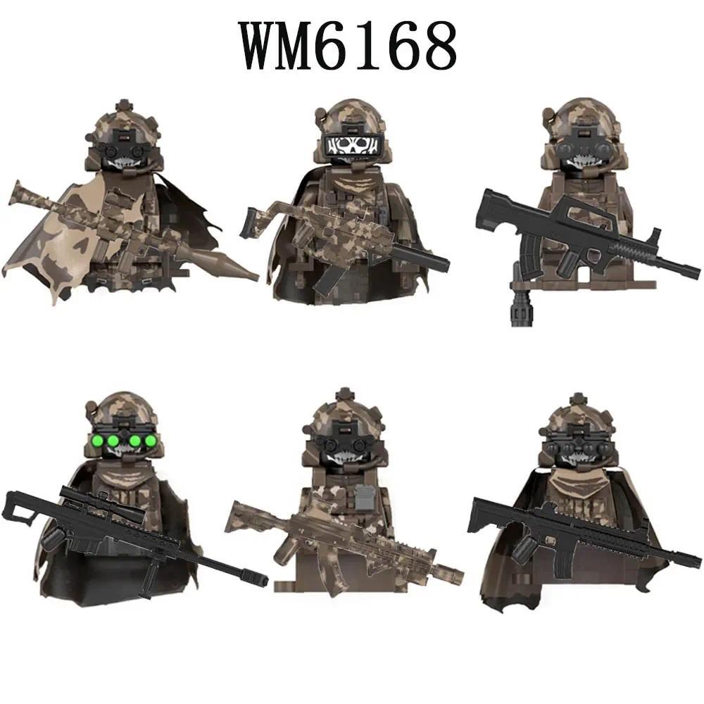WM6168 MOC Game Military Soldiers Heavily armed Weapons Accessories Assembly Building Blocks Action 