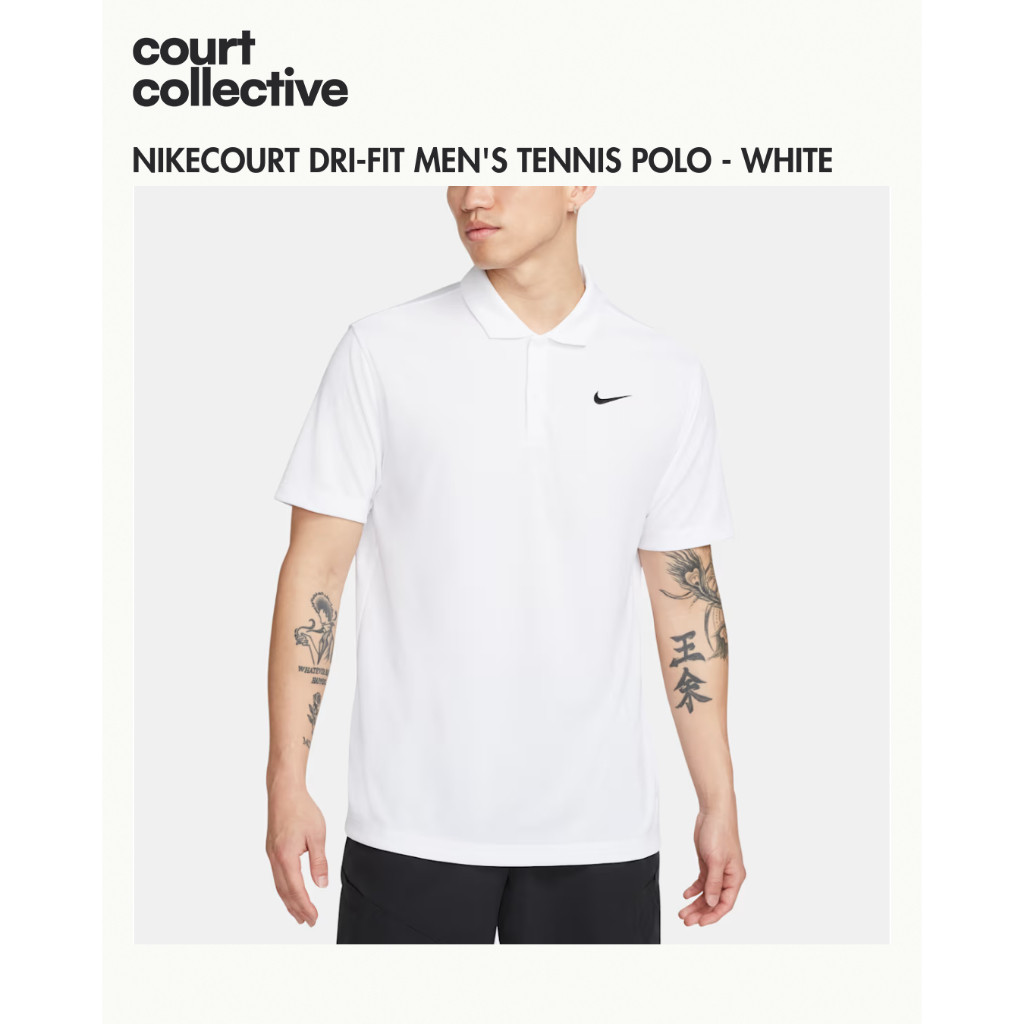 Nike Court Dri-FIT Men's Tennis Polo - White | Polo Pria Tennis Nike - Putih