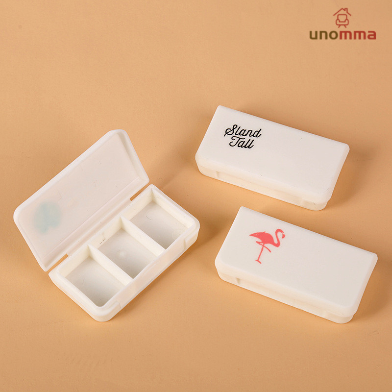 Mini Portable Pill Box Fashion Three Grid Cartoon Week Pill Box