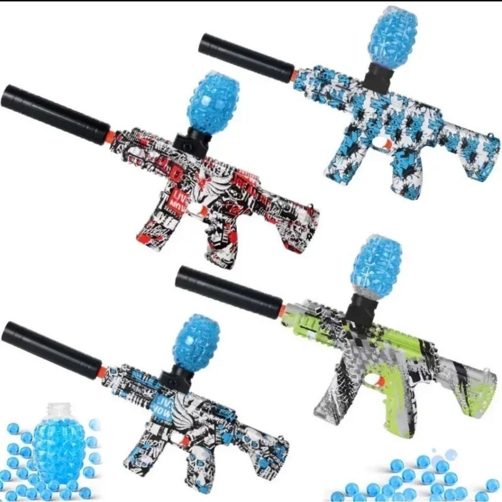 READY STOK Mainan Anak Pistol Tembakan Peluru Jelly / Blaster Elektrik Gun AK47 / Tembakan Outdoor W