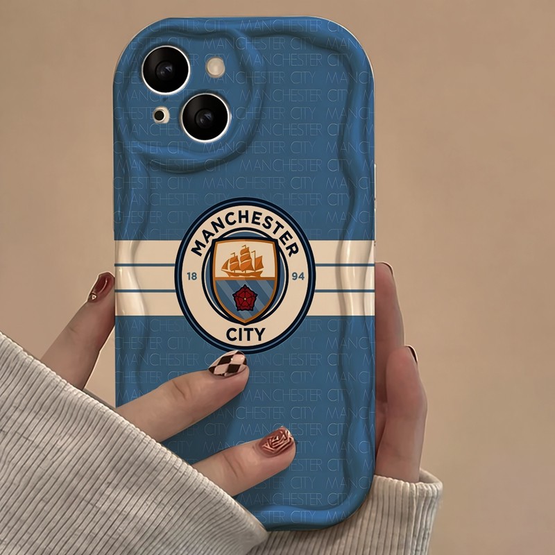 Casing iPhone Redmi Logo Manchester City Untuk iPhone 16 15 14 13 12 11 Mini Pro E MAX Untuk Redmi 9