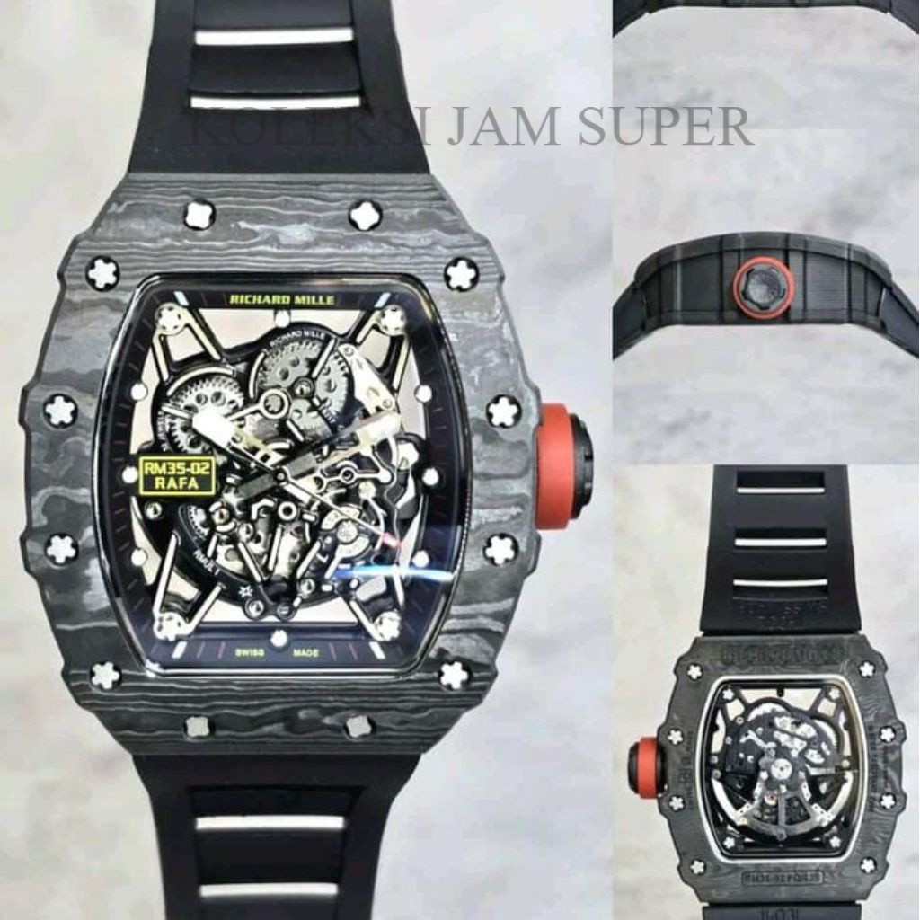 JAM TANGAN RM 35-02 NTPT CARBON SWISS ETA BLACK DIAL 44MM