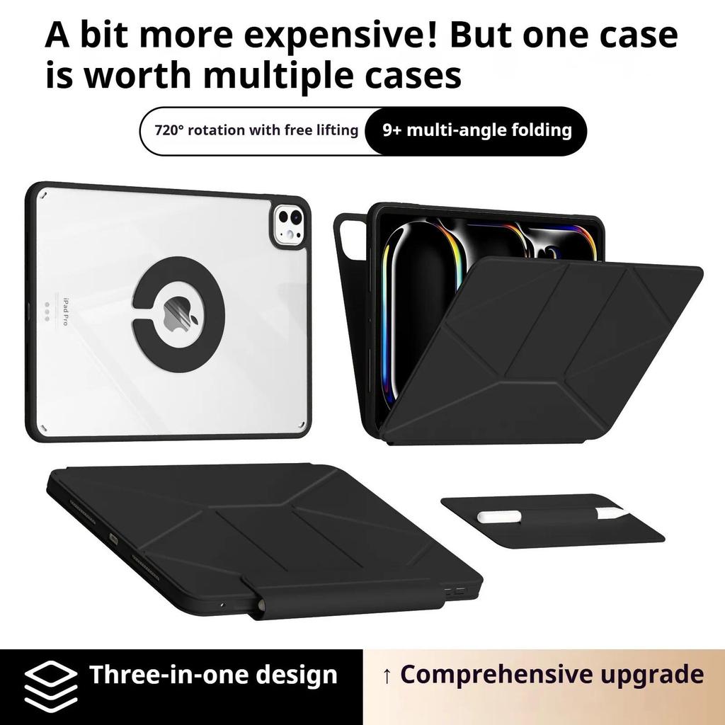 RBP iPad 10/11th Increase Height Bracket Case, Rotate 360° Detachable Transparent Back Case iPad Pro