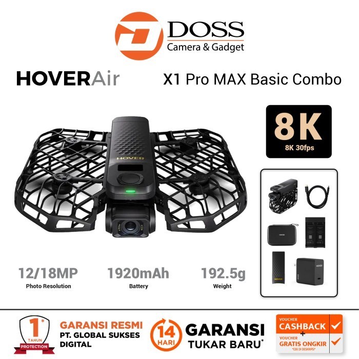 HoverAir Hover Air X1 Pro Max Basic Combo Drone Camera ProMax Hover X-1