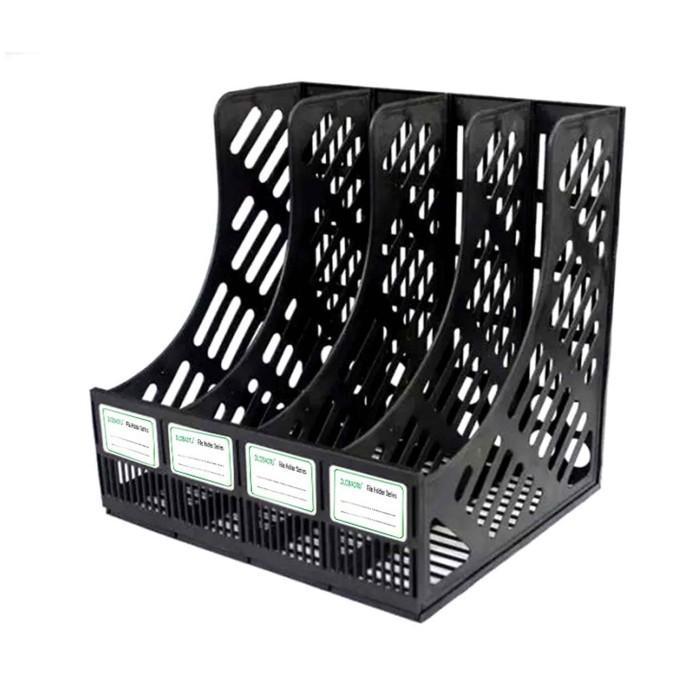 Box File Plastik / Tempat File & Dokumen / Kapasitas 4 Sekat - Hitam terlaris