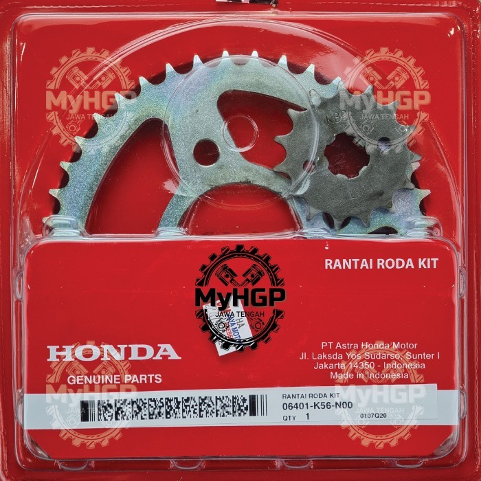 06401K56N00 Rantai Roda Kit K56 Honda Sonic 150R 06401-K56-N00 06401 K56 N00 Drive Chain Gearset
