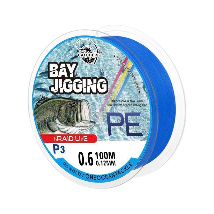 AQUASEA Senar Pancing PE BAY JIGGING Biru 100M Alat Ikan Joran Umpan - PE BAYJIGGING BIRU, 0.12