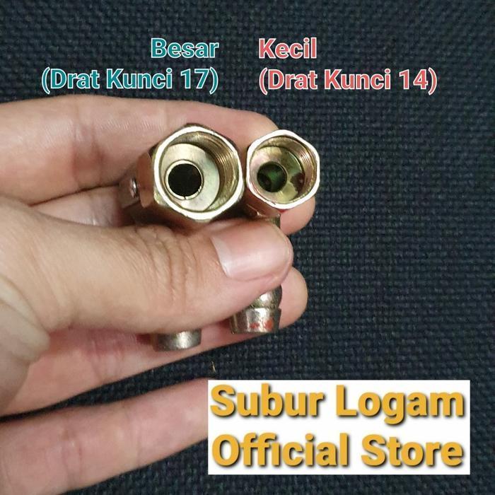 Nepel Sambungan L Selang Untuk Kompor Tanam Gas Rinnai Getra Suggo dll - Kecil (No. 14)