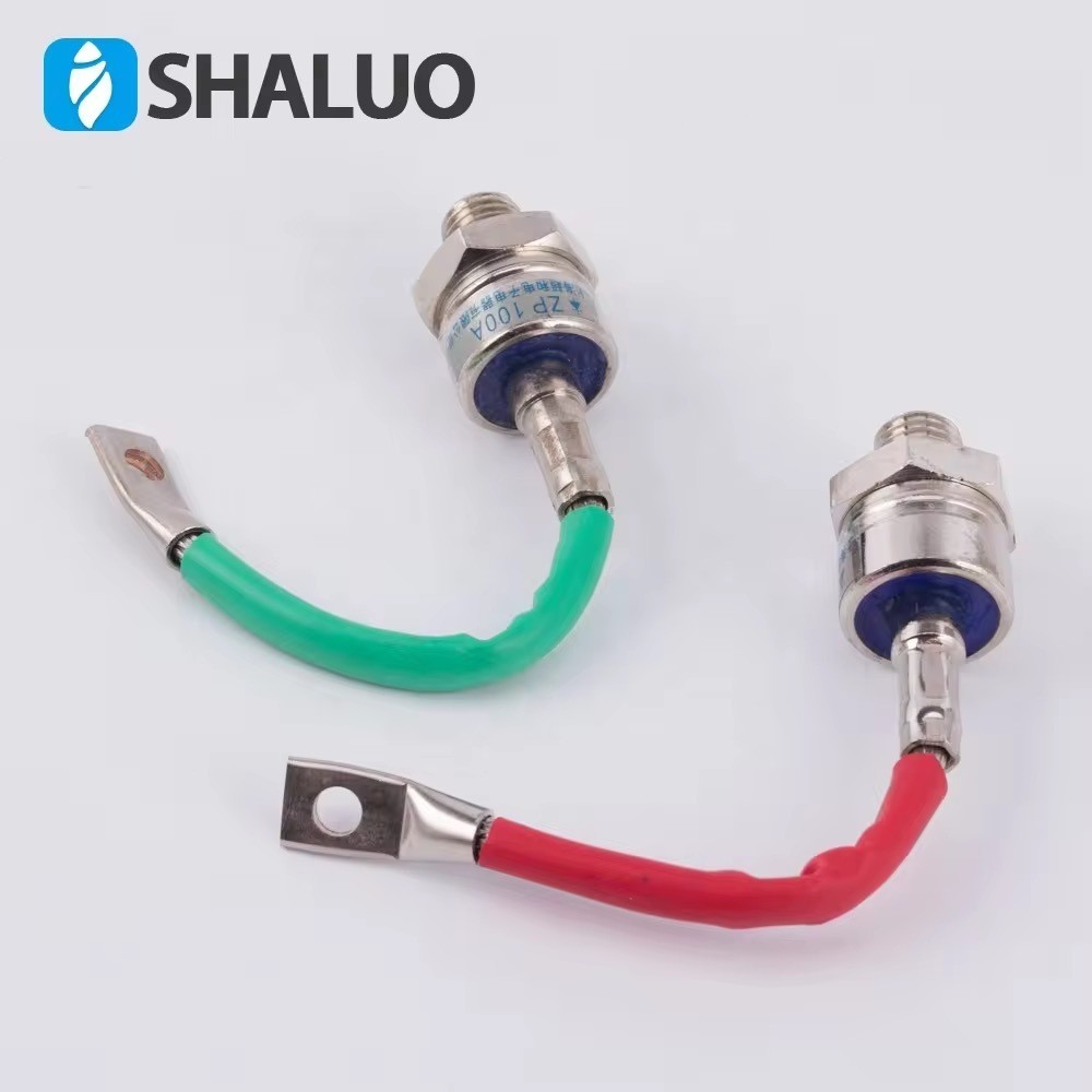 Dioda Stud ZP 100A 1200V 1600V Penyearah Arus Silikon High Power Diode Tipe Baut Panah Bawah Hijau