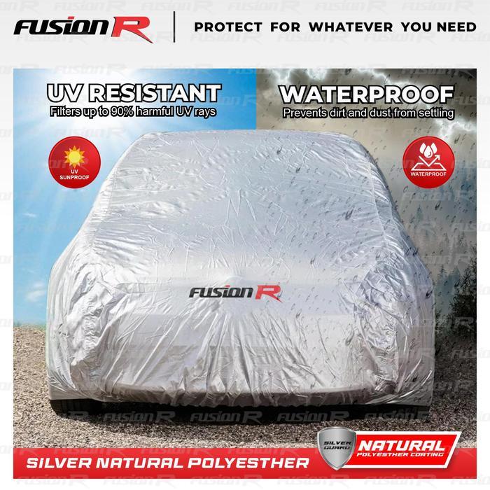 Cover Mobil / Sarung Mobil Agya Ayla merk FUSION R / Cover Mobil Putih