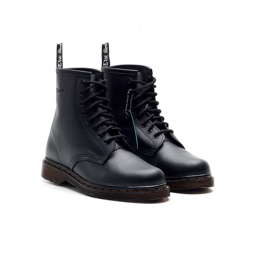 Mancow - High Boots Black - Sepatu Formal Pria Wanita Original Kulit Asli
