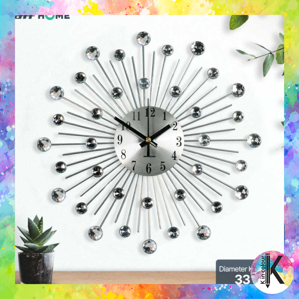 Jam Dinding 3D Quartz Creative Design Model Luxury Diamond -JD687