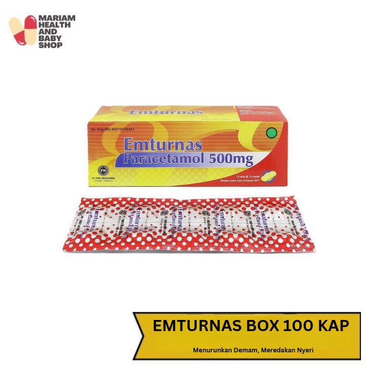 Emturnas 500 mg Box Isi 100 Kaplet - Paracetamol