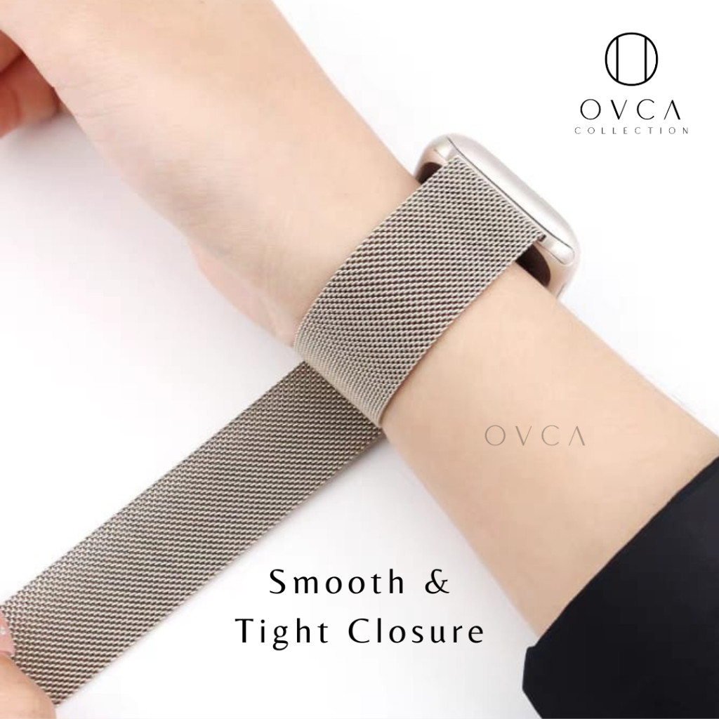 New OVCA Strap Tali Jam Apple iWatch Series ULTRA 11 10 9 8 7 6 SE Milanese Stainless Steel Besi Ran