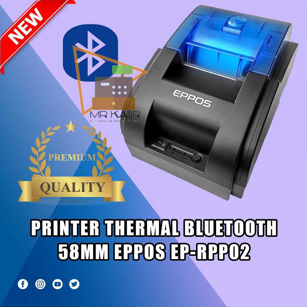 Mini Printer Bluetooth EPPOS EP-RPP02 /RPP02 - Support Moka