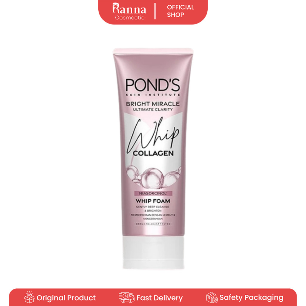 PONDS BRIGHT MIRACLE WHIP COLLAGEN 100GR | FACE WASH | FACIAL WASH | PONDS PINK SABUN WAJAH