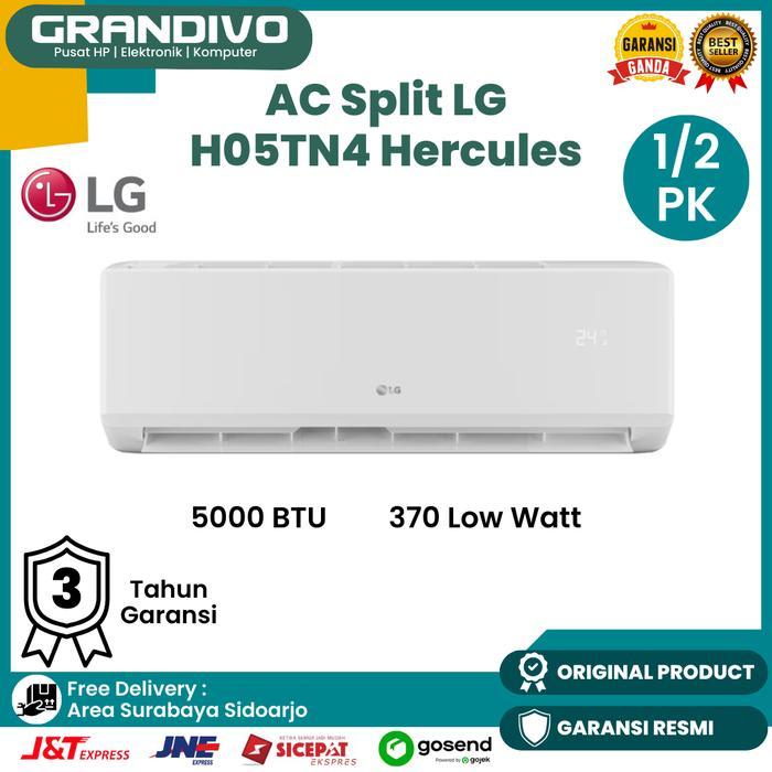 Paket Pasang AC Split LG 1/2PK H05TN4 Hercules LowWatt Garansi Resmi - Grandivo - 1/2 PK, AC+Aksesor