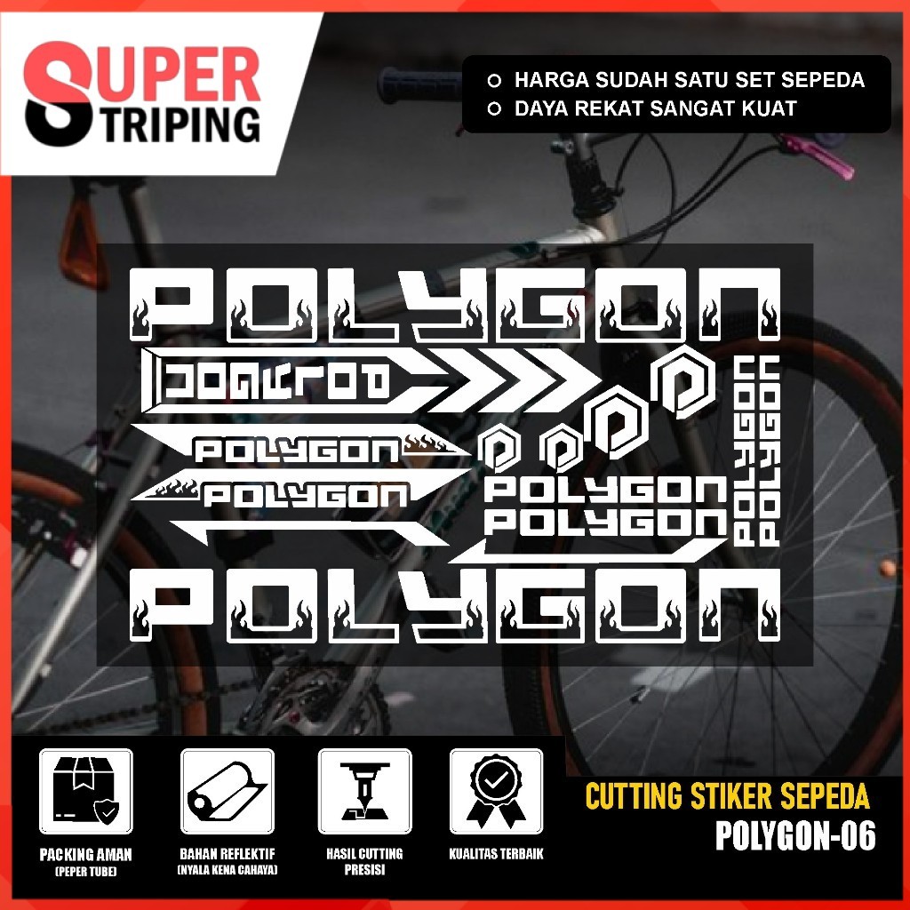 Stiker Sepeda POLYGON MTB Bike | Cutting Sticker | Decal Aksesoris Sepeda Set 06 | COD