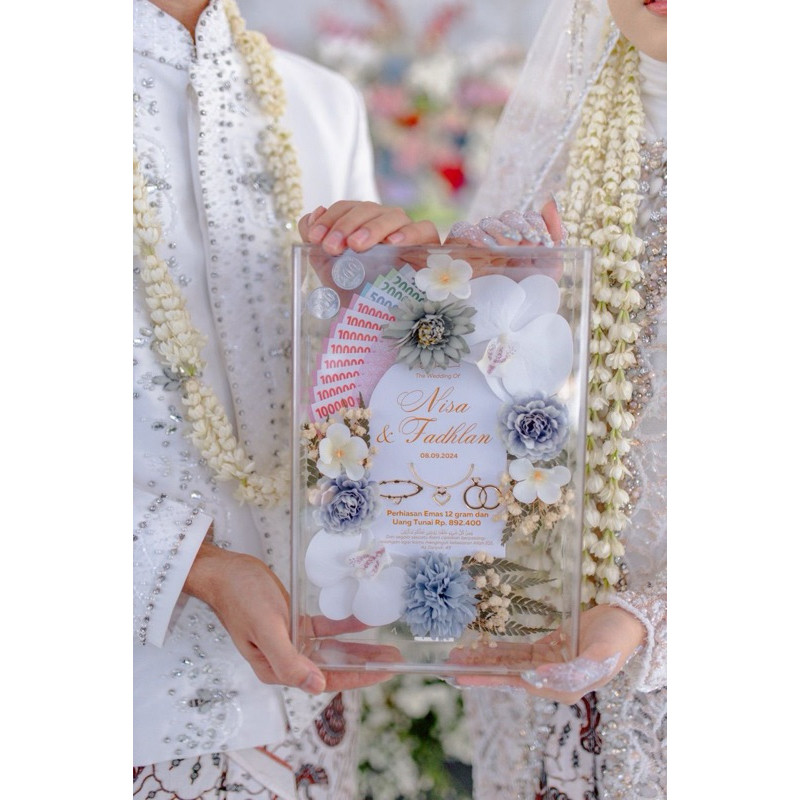 Mahar pernikahan frame full akrilik 20x30x6 Potrait rustic