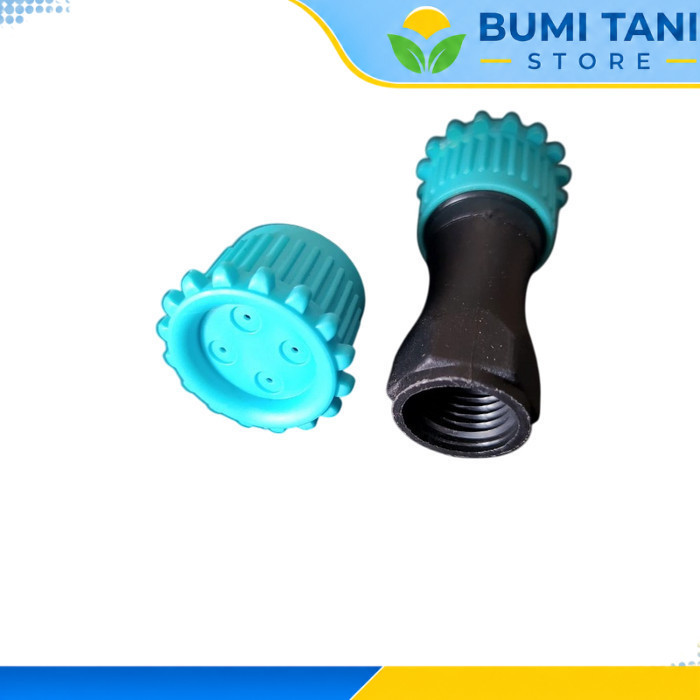Nozzle kabut 4 lubang drat 14mm - kepala biru