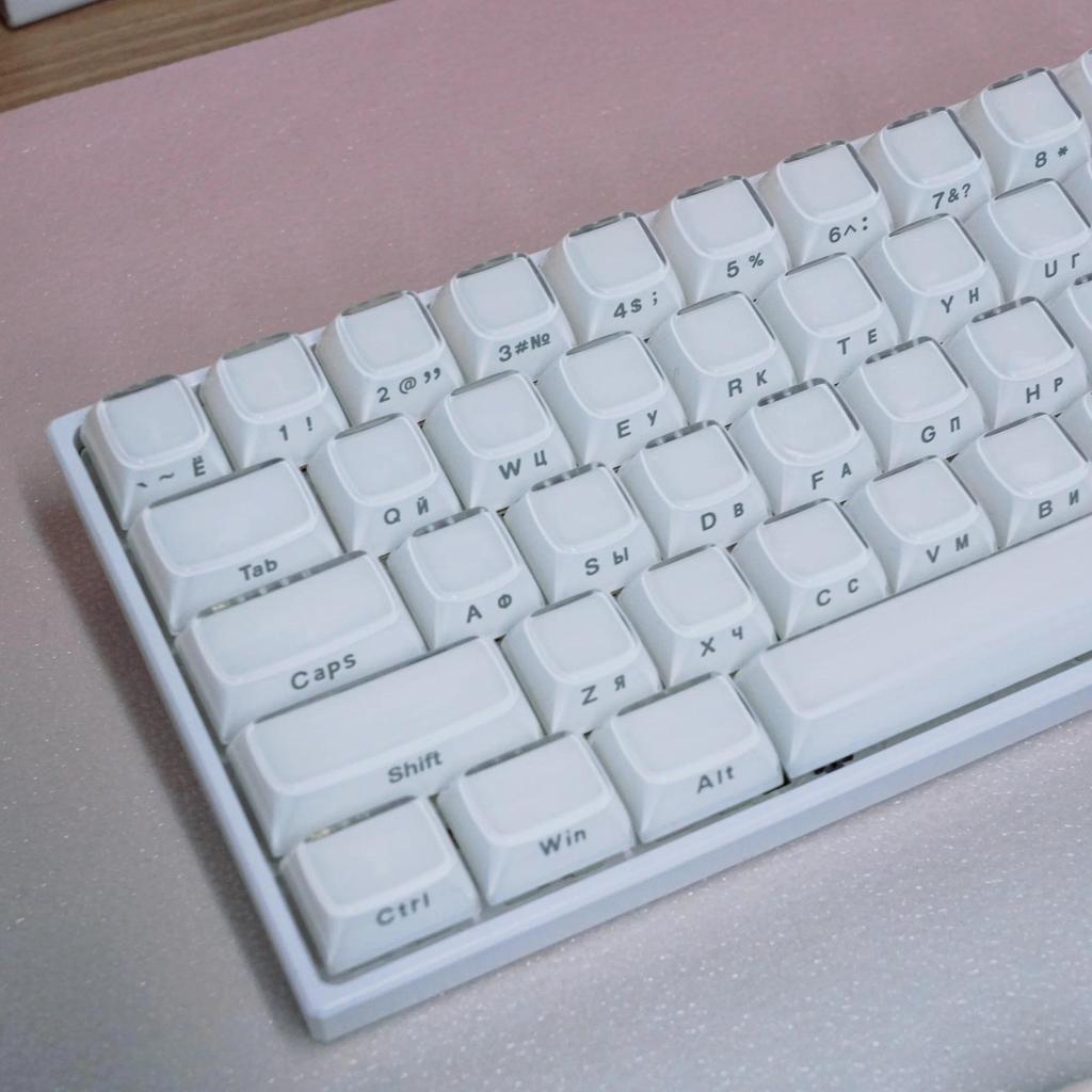 XVX Russian/Korean/Arabic White Jelly Keycaps 113 Keys Ice Crystal Pink OEM Profile Keycap for erry 