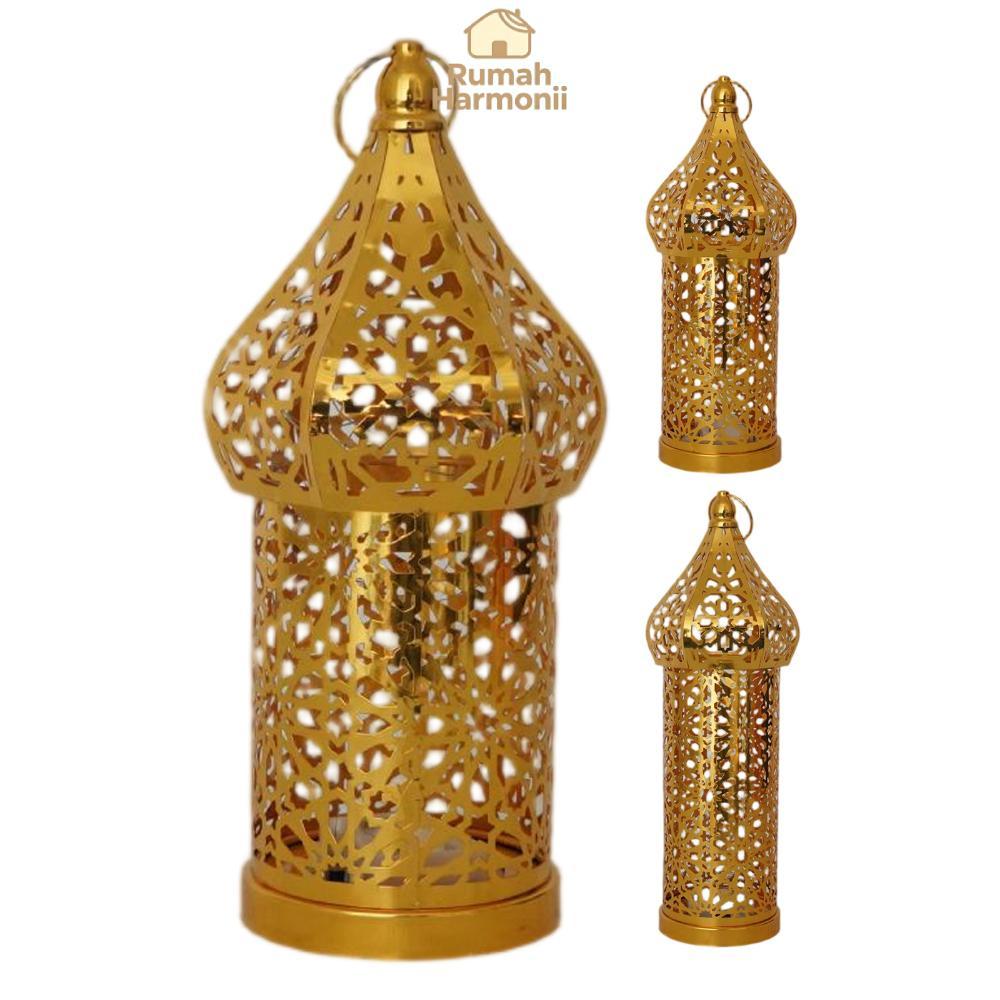 Lampu Hias Idul Fitri dengan Desain Hollow-Out Cincin Gantung untuk Dinding Meja Rumah Dalam Ruangan
