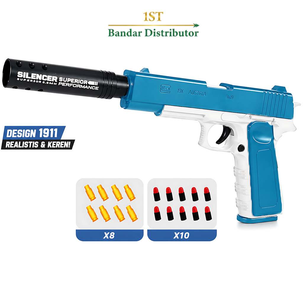 Mainan Anak PISTOL PLASTIK 1911 Tembakan Plastik Eva Soft Bullet Series Tembakan Pistol Mainan