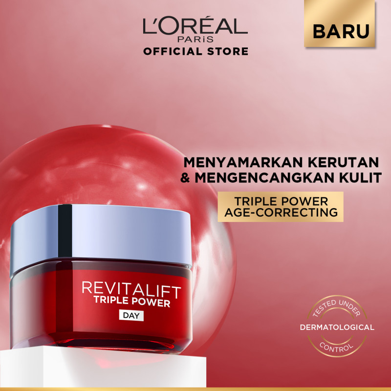 [BARU] Revitalift Triple Power Day Cream 50mL - Krim Pagi Pencerah dan Anti Aging untuk Kulit Tampak