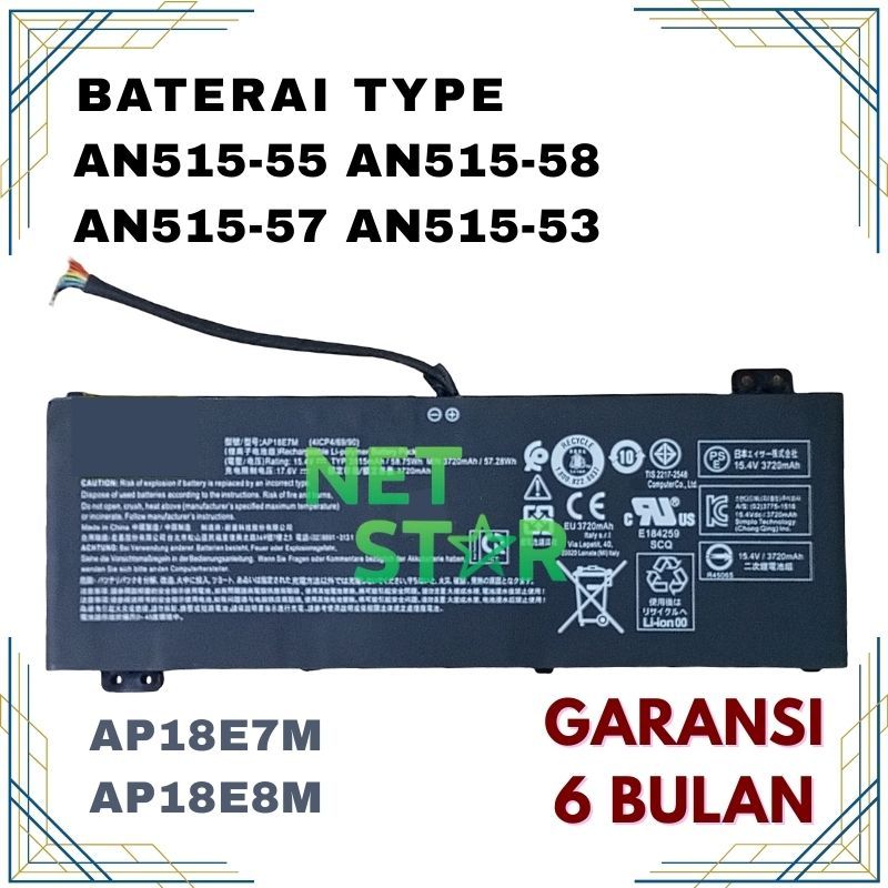 Baterai Laptop Acer Nitro 5 AN515-43 AN515-46 AN515-46 AN515-44 AN515-53 -NSTAR