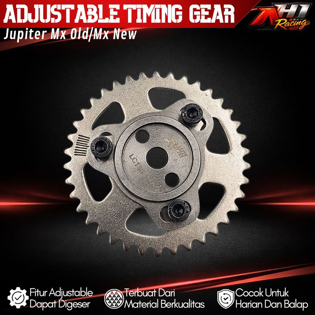 GIGI SENTRIK GESER JUPITER MX 135 MX OLD MX NEW 38 T 38T AH1 RACING  - ADJUSTABLE TIMING GEAR JUPITE