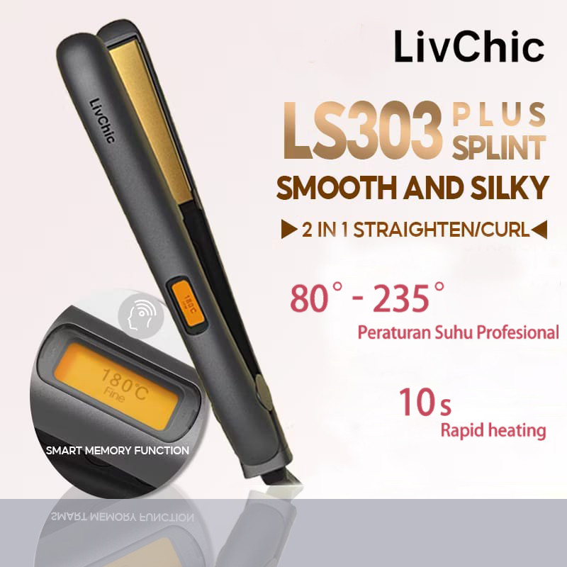 Catokan LIVCHIC LS303 2 IN 1 Pelurus Rambut Keramik dan Keriting Professional