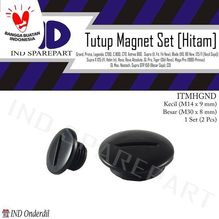 IND Onderdil Plastik Tutup Blok Magnet/Mesin Besar/Kecil Hitam Set Karisma/Revo-Abs/Supra X 125 - Se