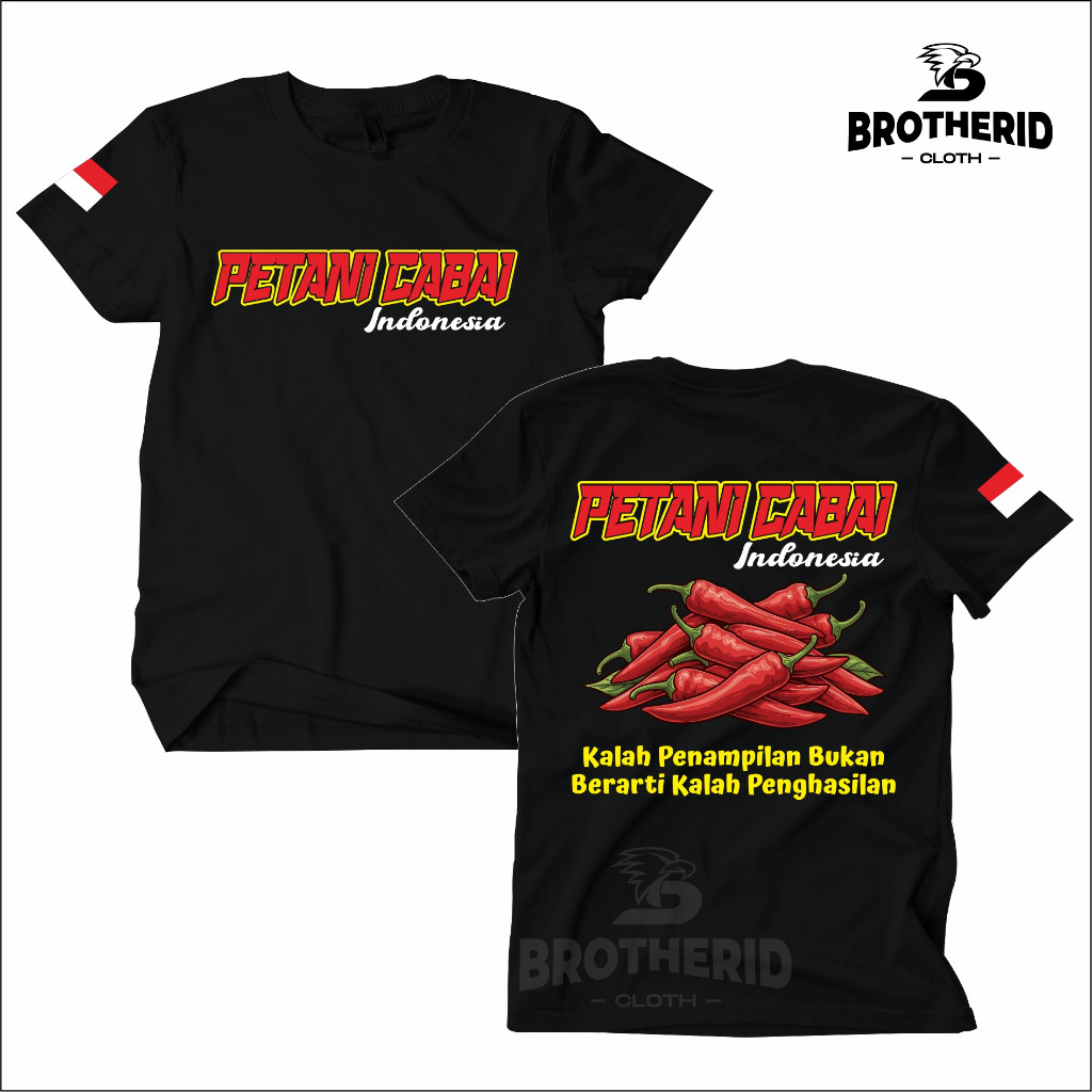 Kaos Petani Cabai Cabe Indonesia Baju Petani Sayur Muda Milenial Katun Combed 30s