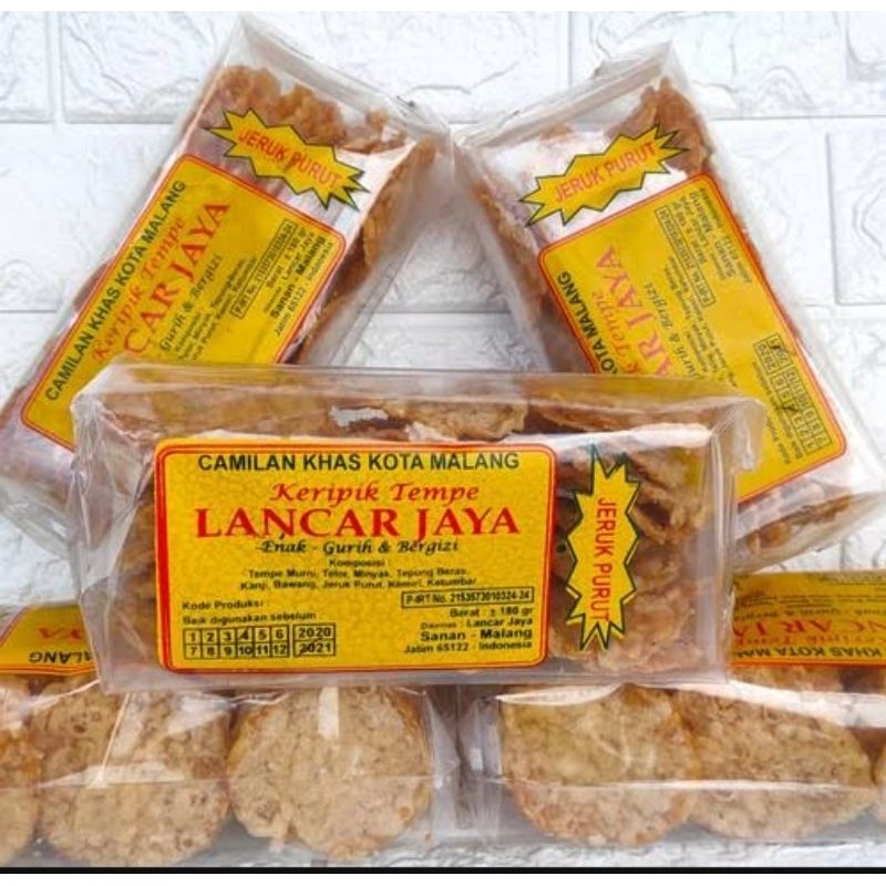 Keripik tempe original (rasa jeruk purut) Lancar Jaya khas Malang