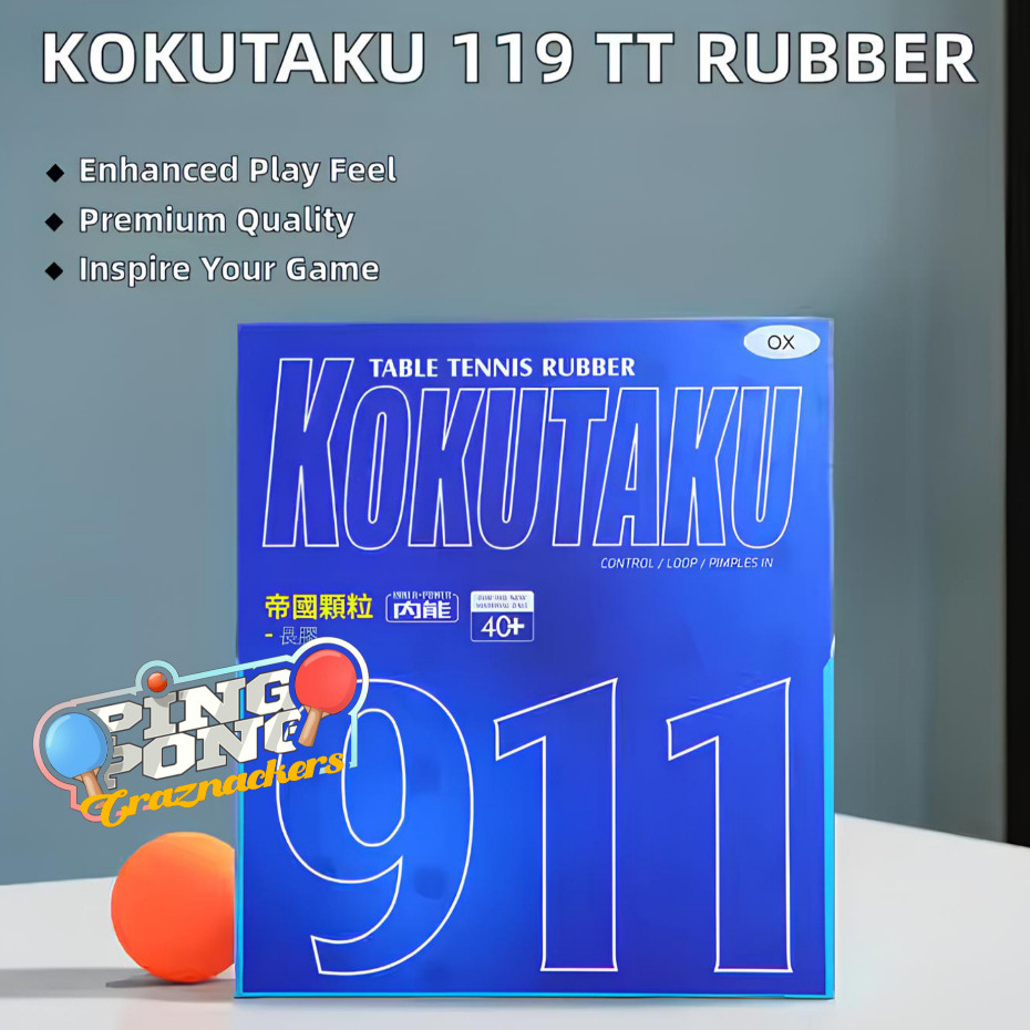 Kokutaku 911 OX - Karet Bintik Bertahan Panjang Long Pips Rubber Pingpong Tenis Meja
