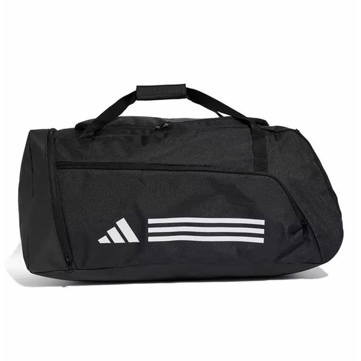 (100% ORIGINAL) Adidas Large Essentials 3-Stripes Gym Duffle Bag Sling Duffel Black White Slot Sepat