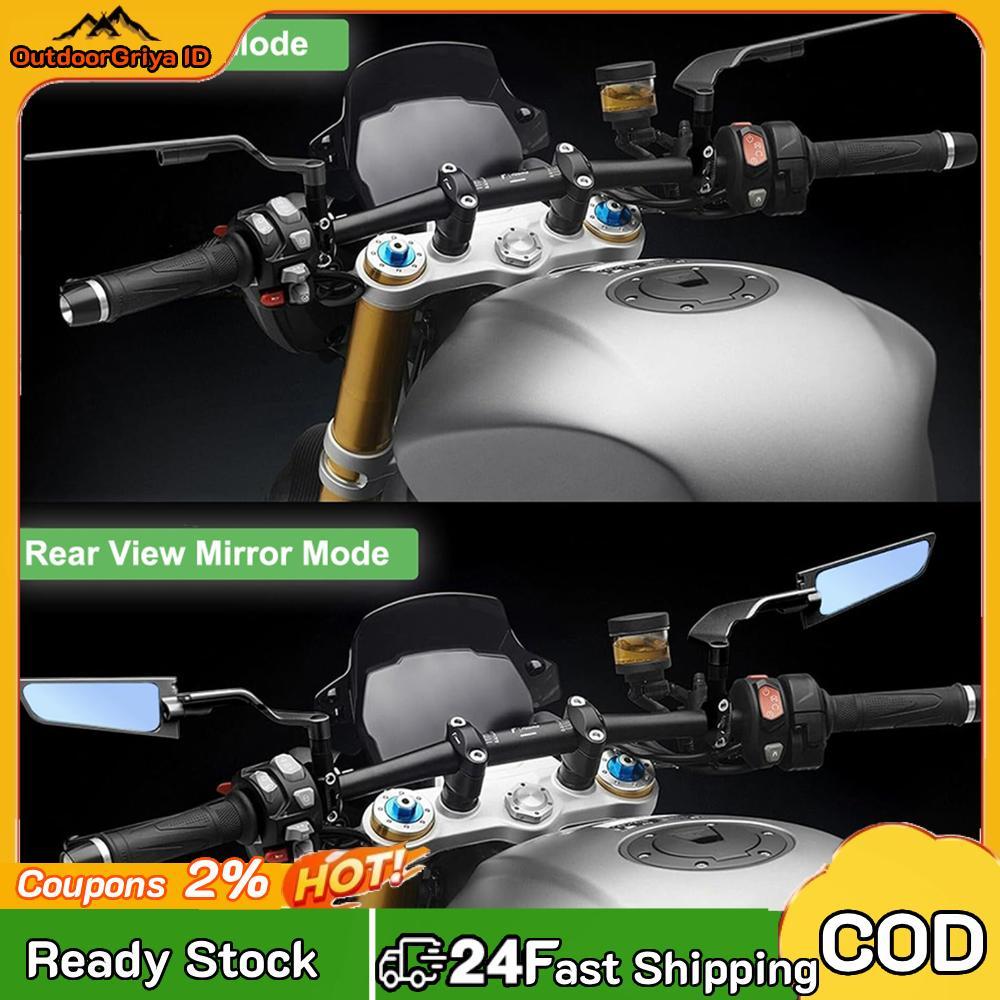 2 Buah Kaca Spion Sepeda Motor Universal 10Mm 8Mm Kaca Spion Siluman Kaca Spion Sepeda Motor Kaca Sa