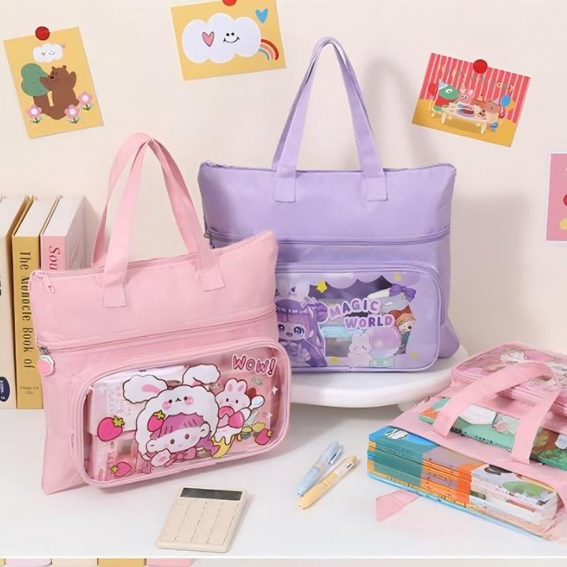 Tas Penyimpanan & Tas Jinjing Buku Kelas Les Kanvas