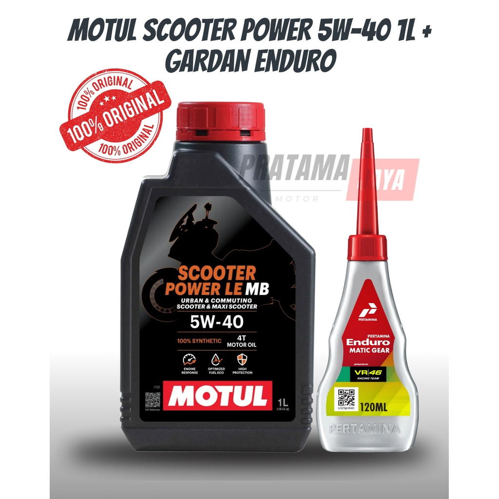 OLI MOTUL SCOOTER POWER LE 5W40 1L & OLI GARDAN ENDURO ORIGINAL