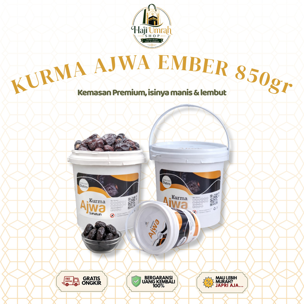 Kurma Ajwa Ember 850 gram - Kurma Ajwa Madinah - Kurma Ajwa Premium
