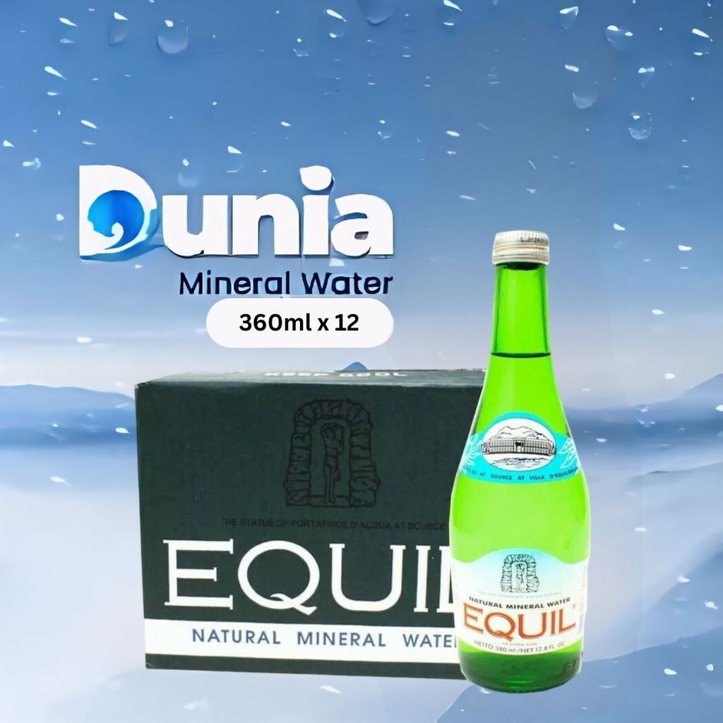 Equil Natural Mineral Water 380ml [ Dus isi 12 Botol Kaca ]