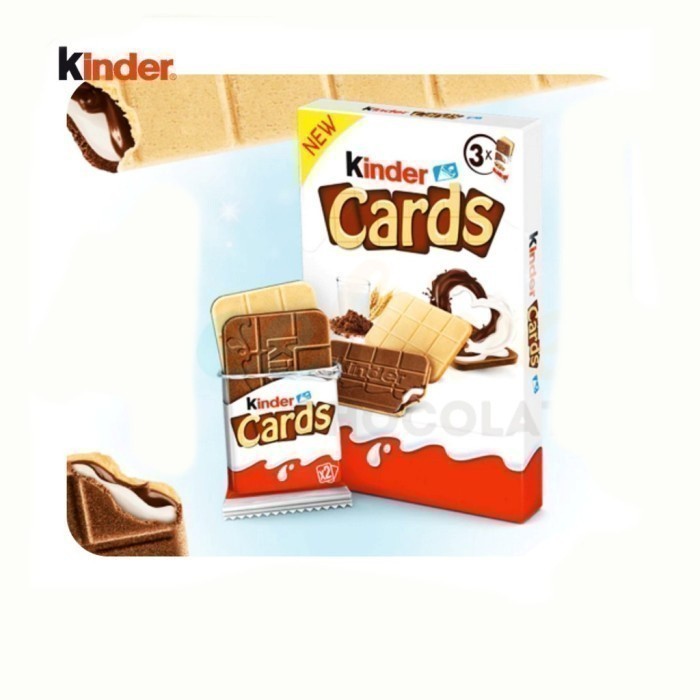 Coklat KINDER Cards T3 isi 3 packs (6 pcs) 76.8gram asal Eropa
