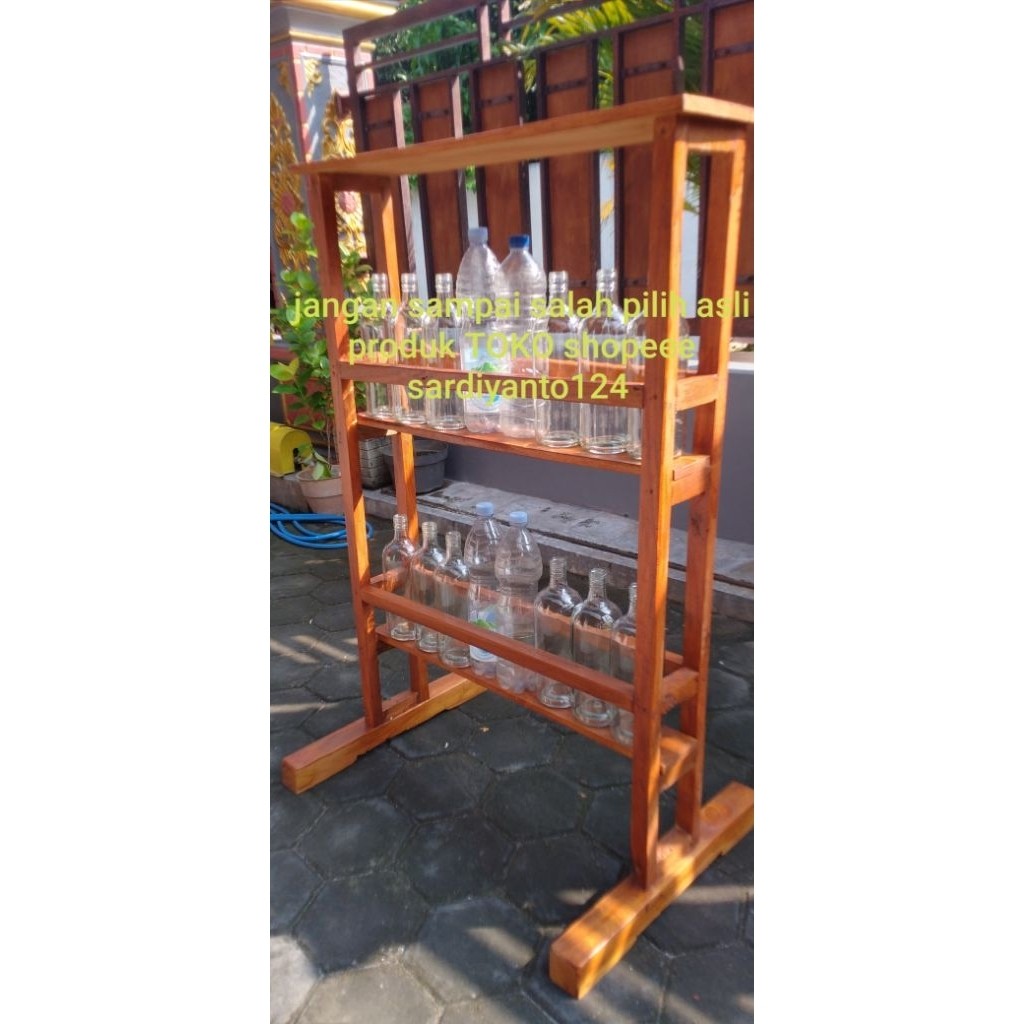 Rak bensin botol dari kayu jati RAK VIRAL