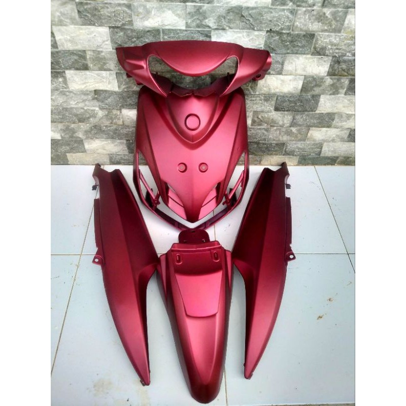 Cover full body Yamaha Mio smile warna merah doff/full body halus Mio smile merah doff cat custom
