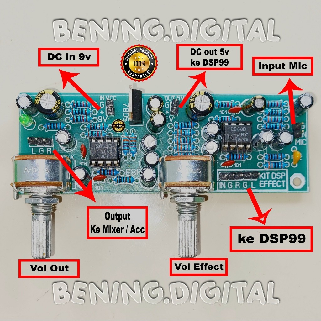 Kit penguat mic mixer untuk kit effect modul DSP 99 digital nyess joss tidak termasuk unit DSP