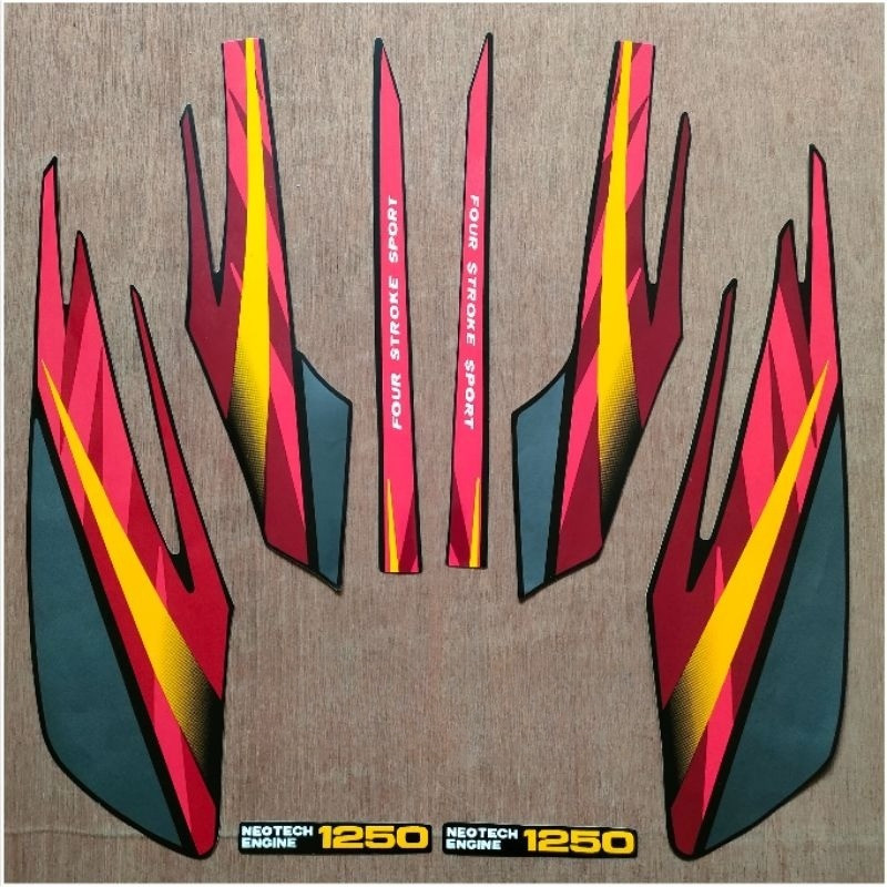 Striping Original Honda GL Pro hitam Lis merah tahun 1996 1997