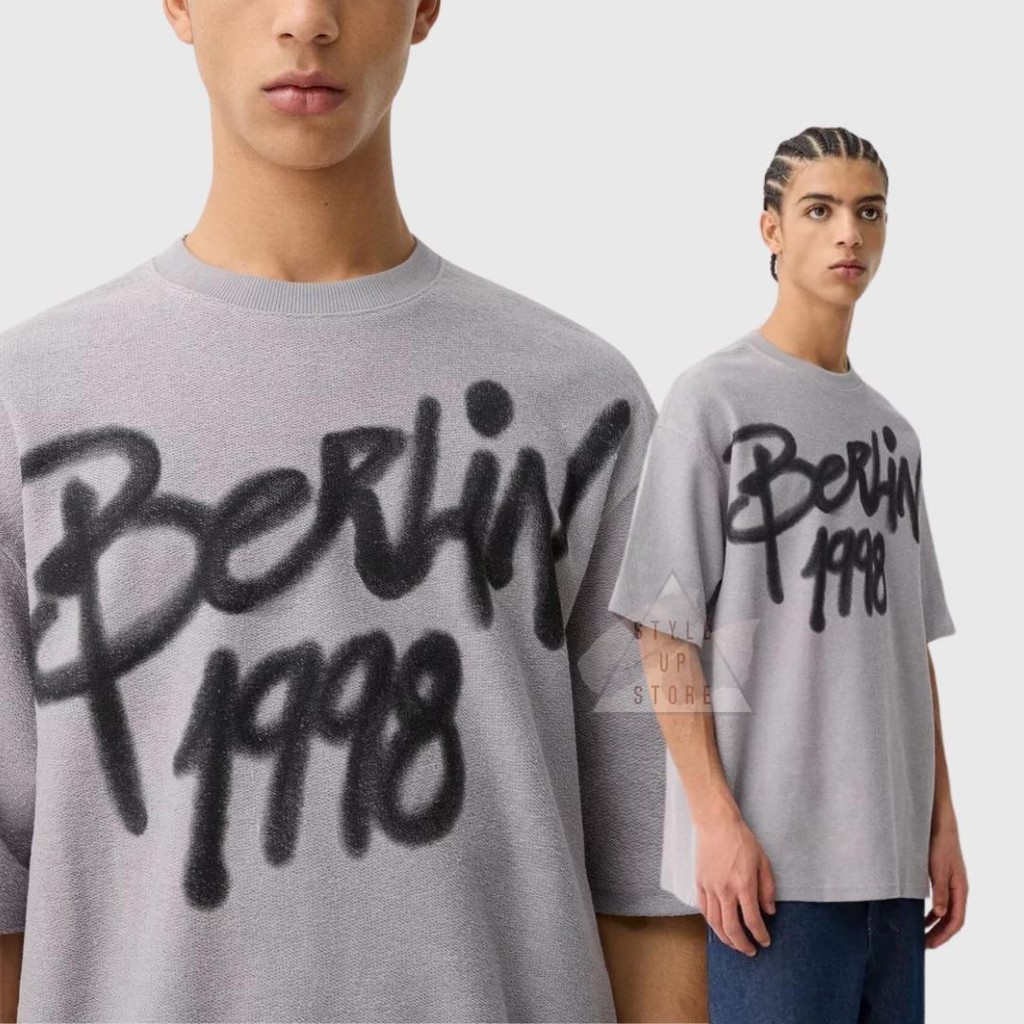 [ STYLEUPSTORE ] BERSHKA Oversize Unisex Tshirt - Kaos Berlin 1998