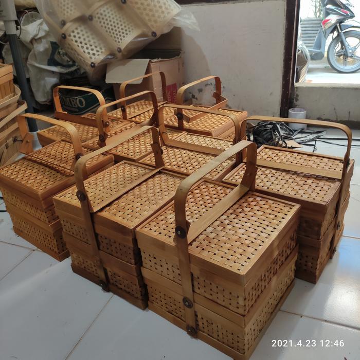 rantang bambu kotak susun 2