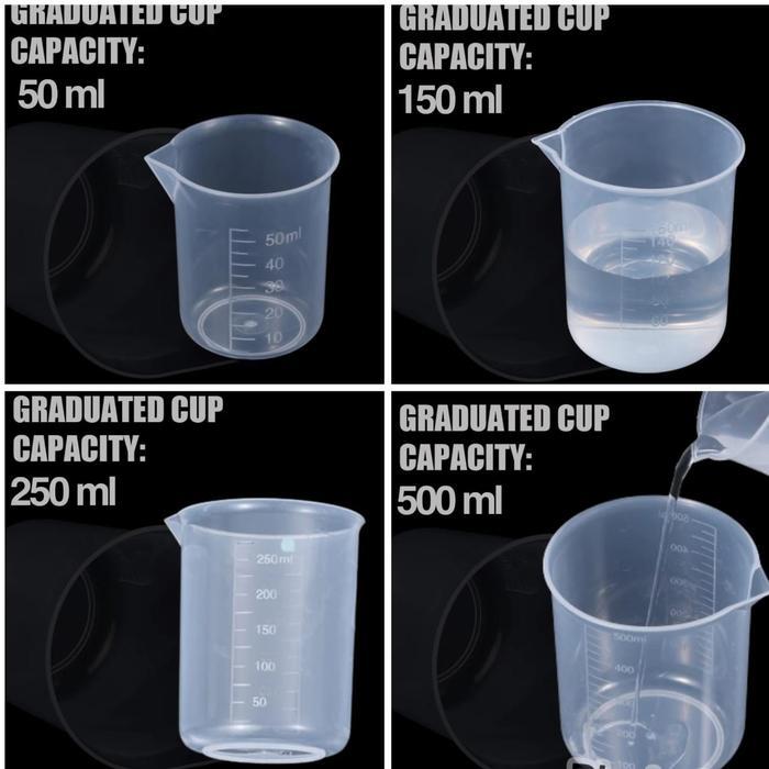 Harga Murah Gelas Ukur / Gelas Takar Takaran Plastik Dapur Laboratorium - 500ml